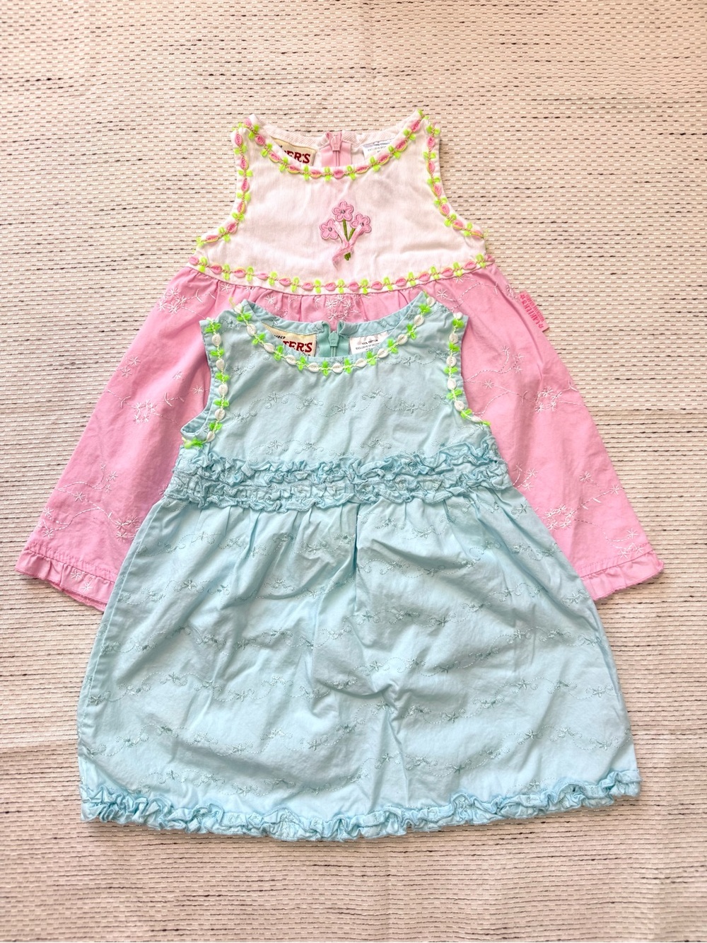 Vintage Carter’s Dresses Girl’s 12M Pink Blue Cotton Kidcore